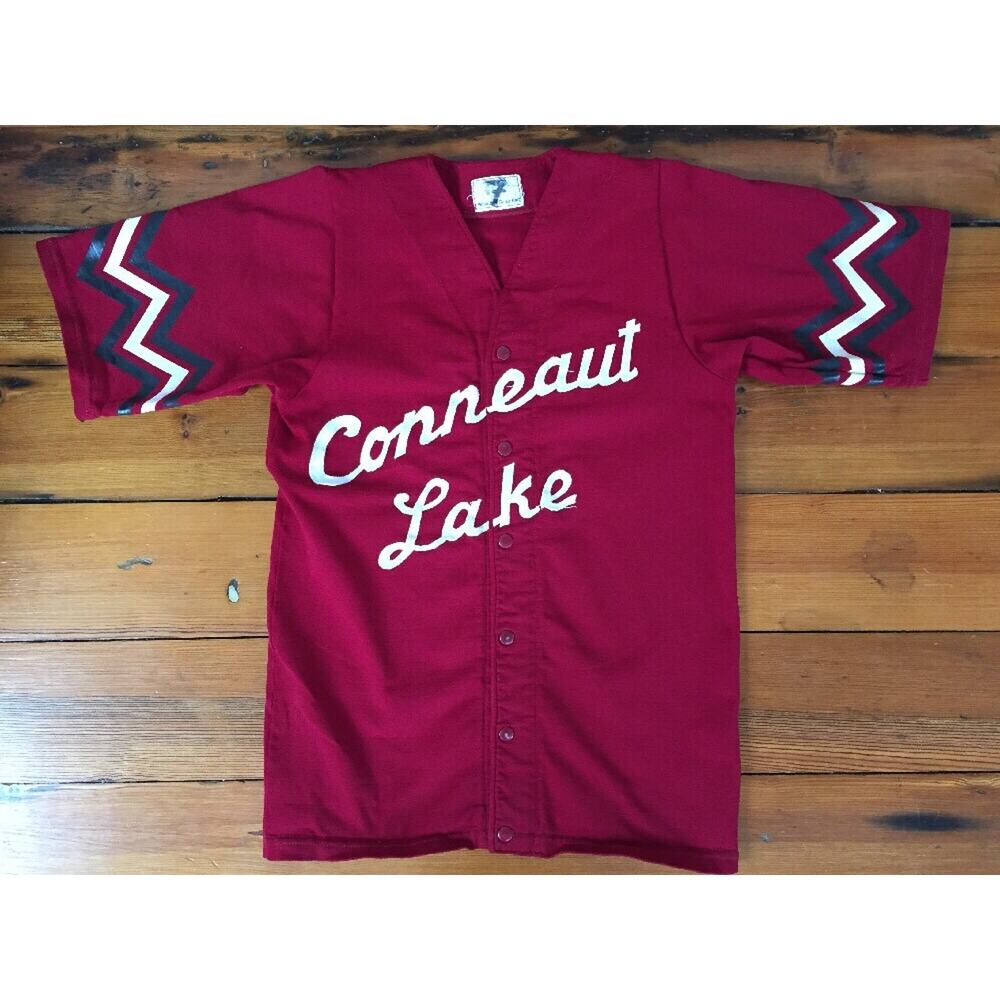 Vtg 60s Medalist Sand Knit Conneaut Lake PA USA Union Made Baseball Jersey Shirt